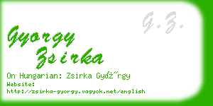 gyorgy zsirka business card